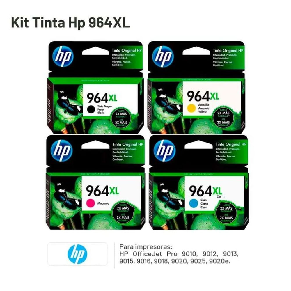 Kit Tinta HP 964XL  NEGRO Y COLORES ORIGINAL