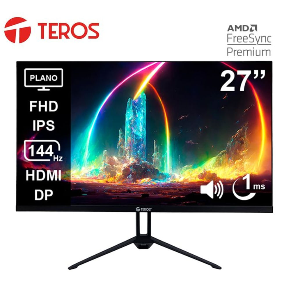 MONITOR TEROS IPS TE-2714S FHD 27 144HZ/ 1MS/ 1920X 1080/ HDMI/ DISPLAYPORT