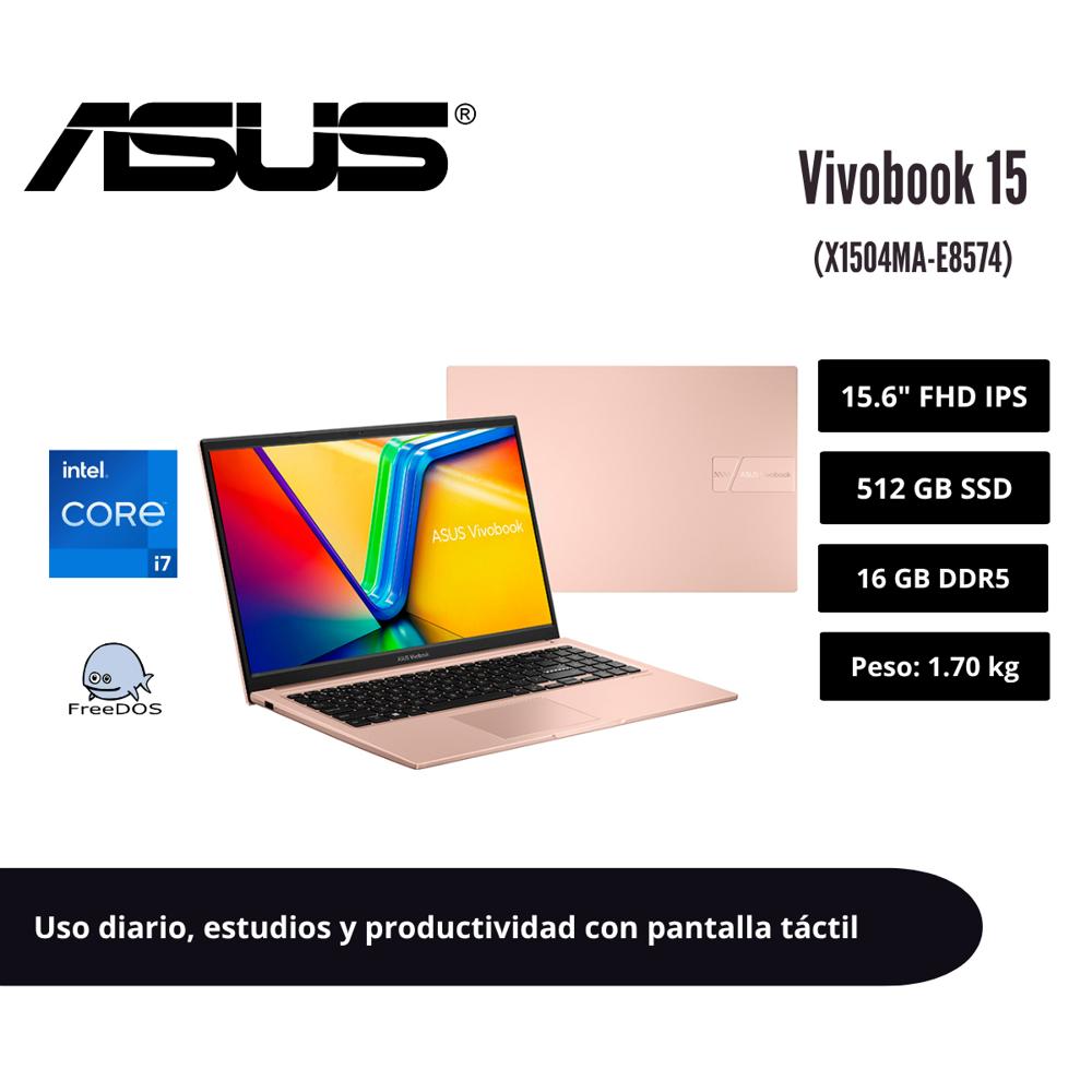 LAPTOP ASUS VIVOBOOK 15 15.6 FHD IPS TÁCTIL CORE 7 350 16GB DDR5 512GB SSD
