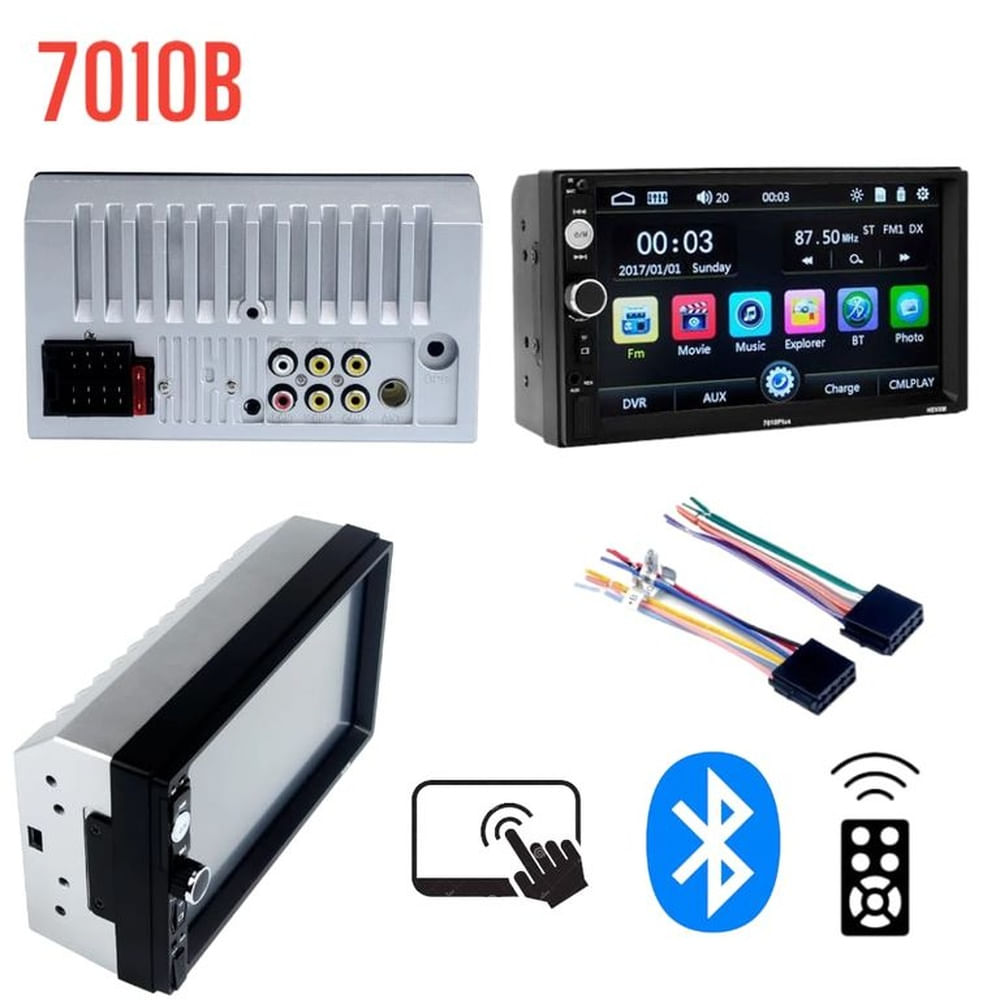 Radio Estéreo Bluetooth MP5 7 '' Auto Video + Control