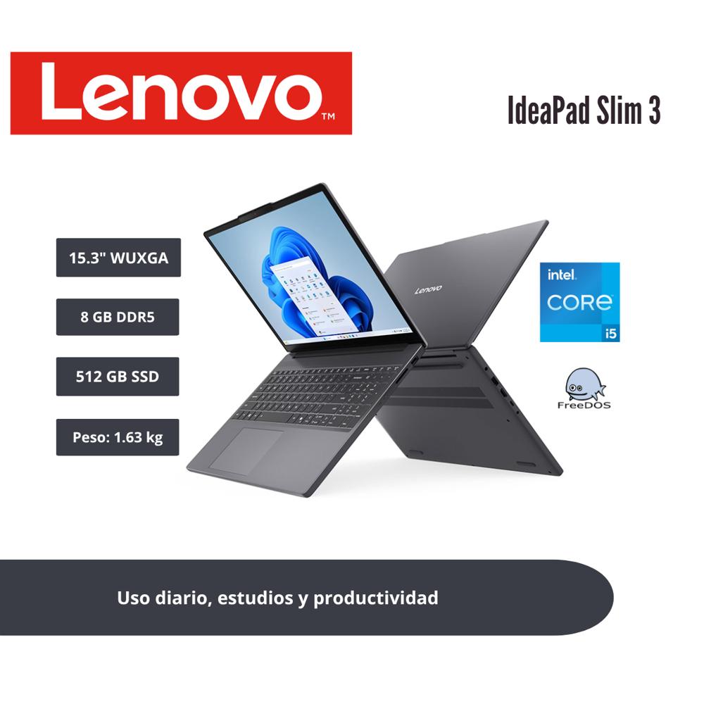 LAPTOP LENOVO IDEAPAD SLIM 3 15.3 WUXGA IPS CORE i5-13420H 8GB DDR5 512GB SSD
