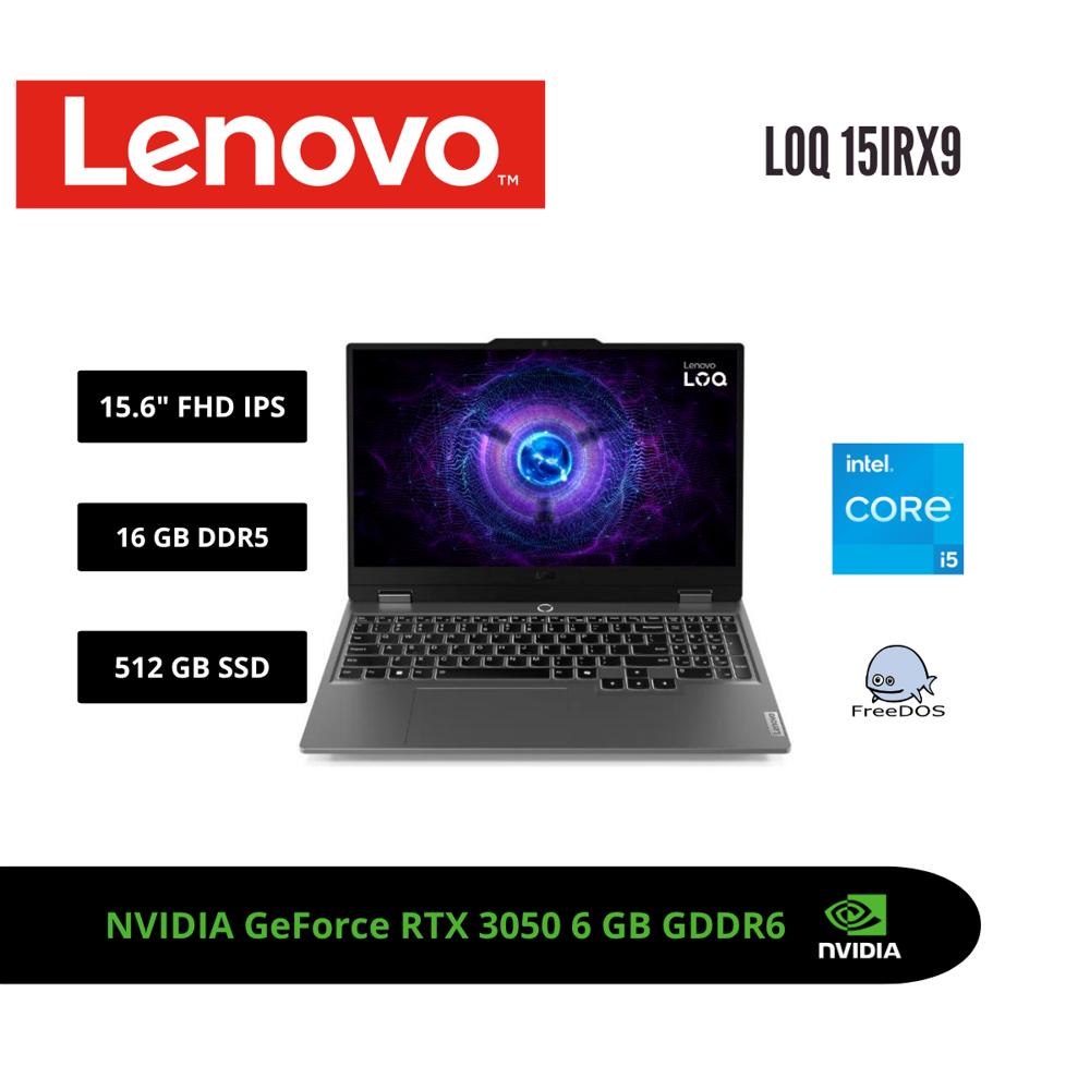 LAPTOP LENOVO LOQ 15 15.6 FHD 144HZ IPS CORE i5-13450HX RTX 3050 6GB 16GB DDR5 512GB SSD
