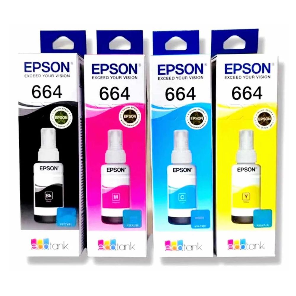 Pack de Titna Epson T664 Negro, Cian, Magenta, Amarillo