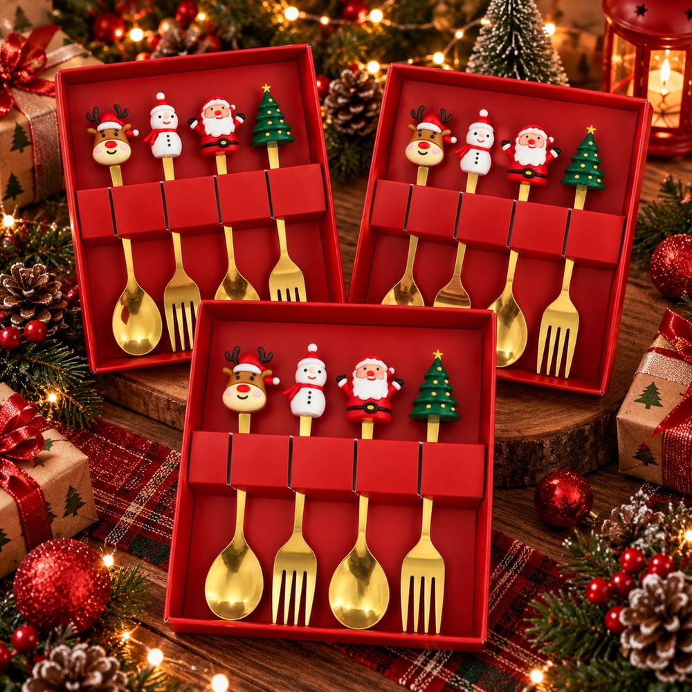 Set de Cubiertos Navideños Premium x3 Cajas
