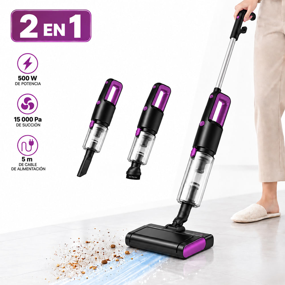 Aspiradora Multifuncional en Seco Y Húmedo con Cable Y Accesorios Morado A89