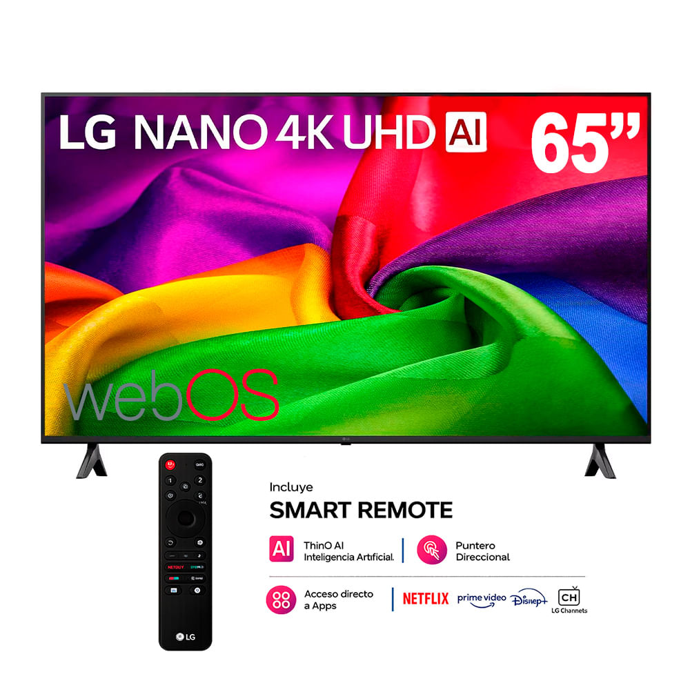 Televisor LG 65 Smart Nano UHD 4K 65NU800BPSB con Magic Remoto