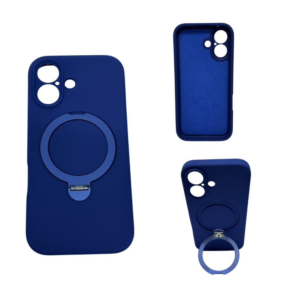 FUNDA SILICONA MAGSAFE Y PARANTE GIRATORIO PARA IPHONE 17
