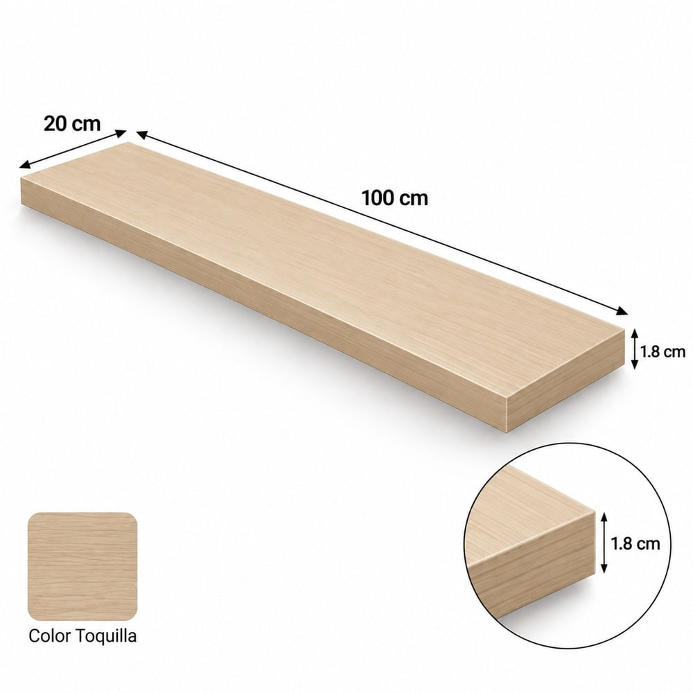 Repisa flotante de 100x20 de melamine Toquilla