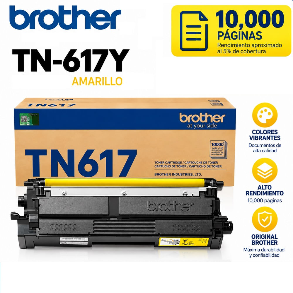 TONER BROTHER TN-617Y, MFC-L8970CDW,10K PAGINAS, YELLOW