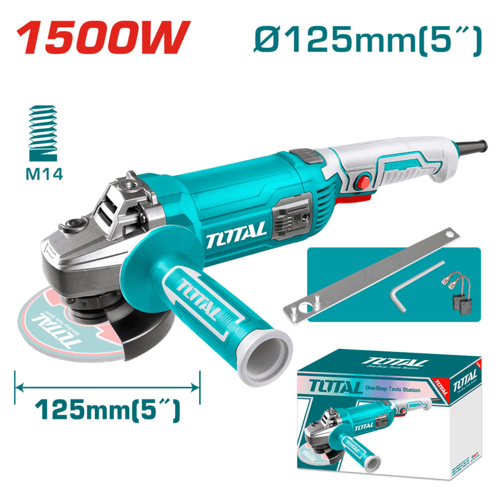 AMOLADORA ANGULAR 05 PULG 125mm 1500W M14 9300RPM MANGO LARG