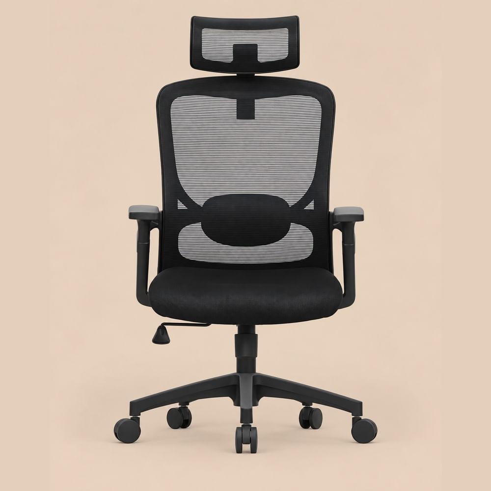 Silla de oficina de malla Mónaco Negro Ventitas Home