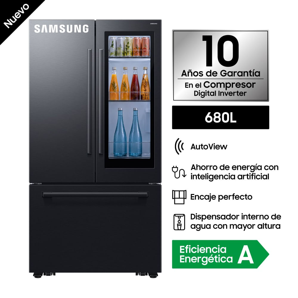 Refrigeradora SAMSUNG 680L No Frost RF80H30JEFPE Negro
