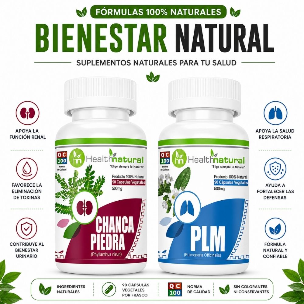 CHANCA PIEDRA HEALTHNATURAL Y PLM PULMONARIA HEALTHNATURAL 500MG