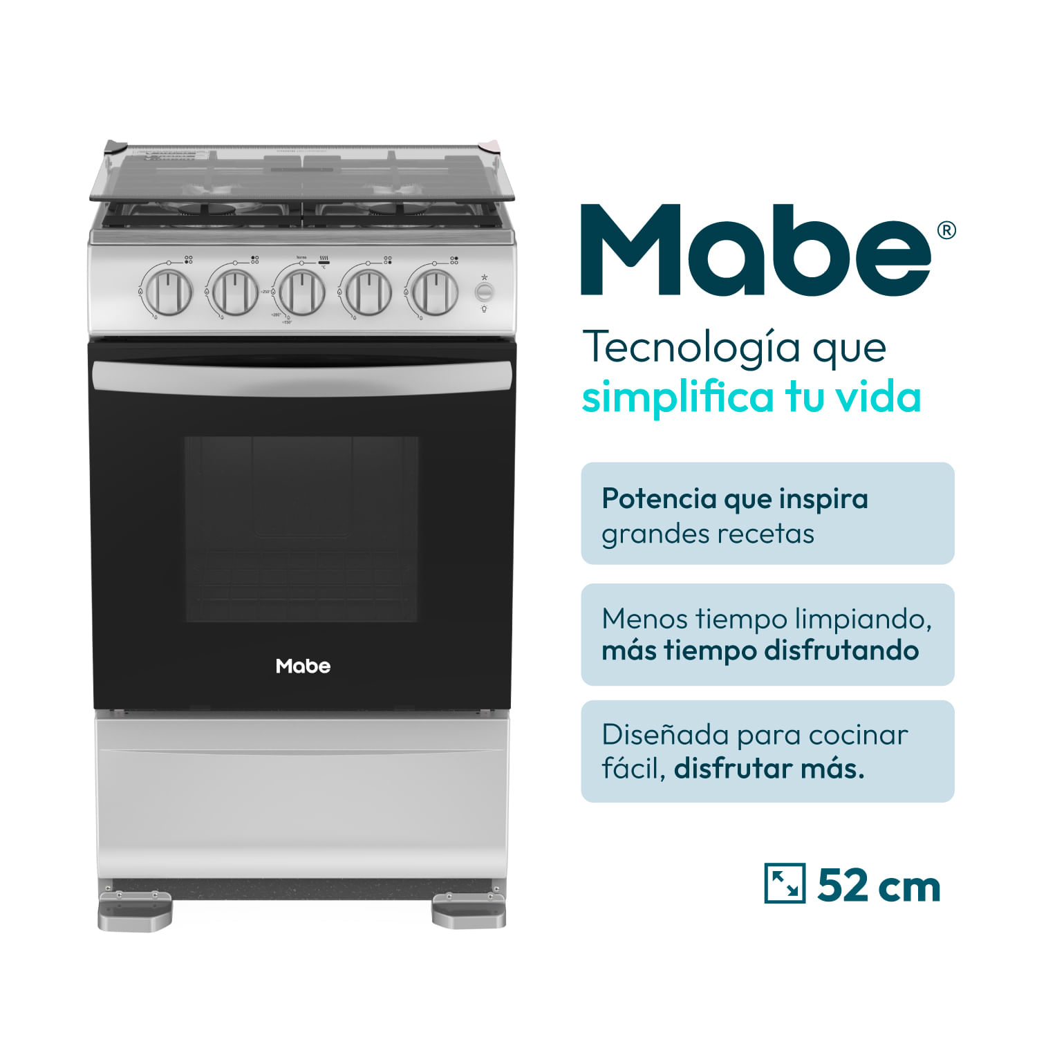 Cocina de Piso a Gas Grafito Mabe EMP5120GP2 52cm