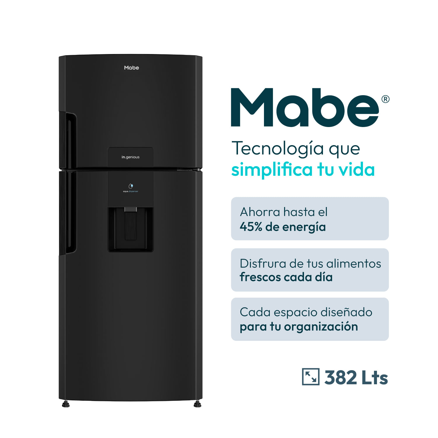 Refrigeradora Mabe 382L No Frost RMP415GPG Negro
