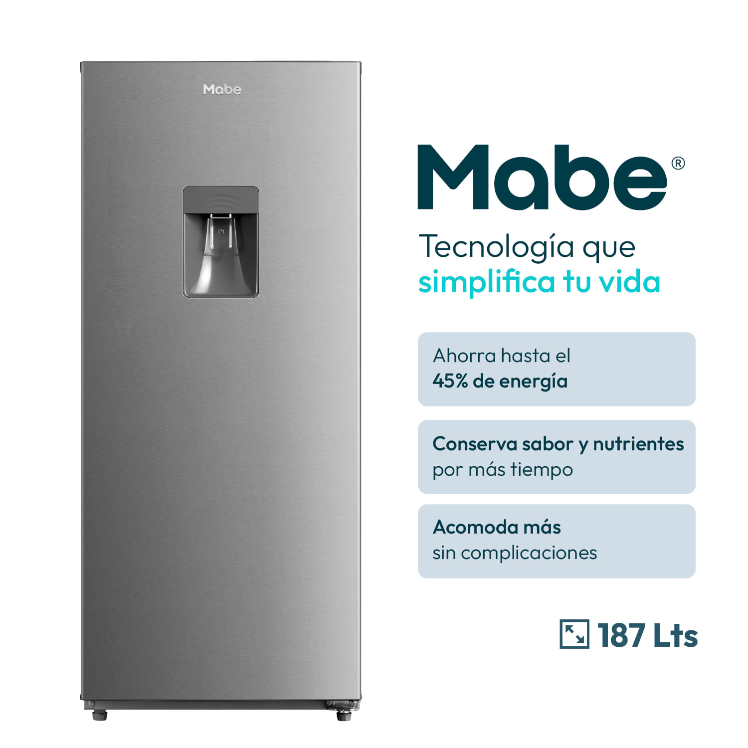 Refrigeradora Mabe 187L RMU202PXPRS1 1 Puerta Frost Inox