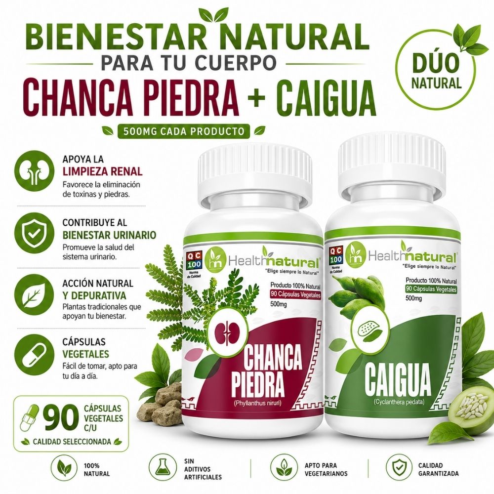 CHANCA PIEDRA HEALTHNATURAL 500MG Y CAIGUA HEALTHNATURAL 500MG