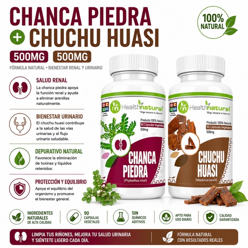 CHANCA PIEDRA HEALTHNATURAL 500MG Y CHUCHUHUASI HEALTHNATURAL 500MG