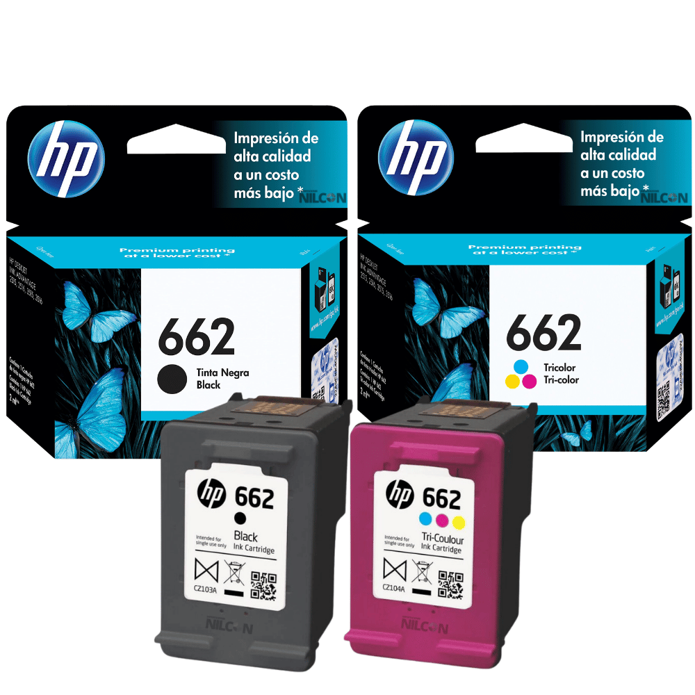 Tinta HP 662 Original Negro y Tricolor CZ103AL -  CZ104AL - Para DeskJet Ink Advantage