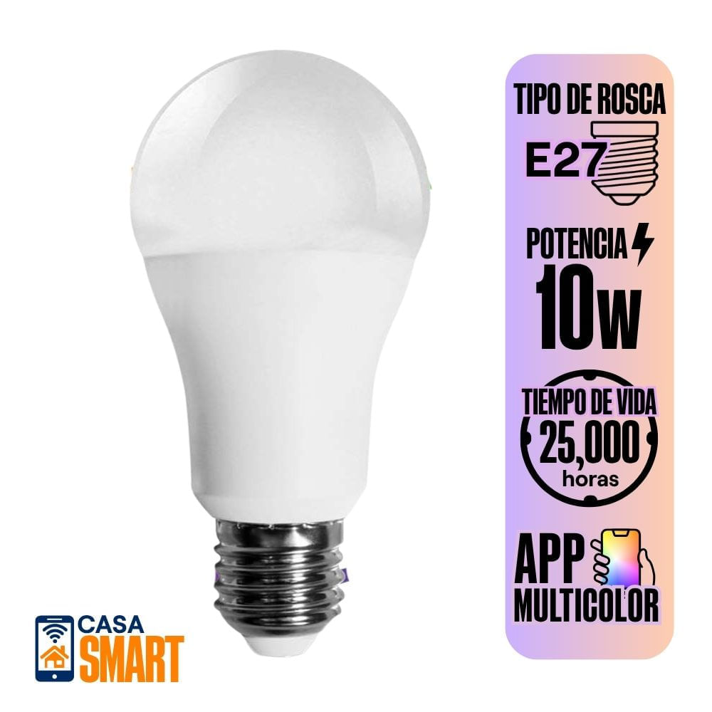 Foco Smart LED A60 10W Multicolor Lightech