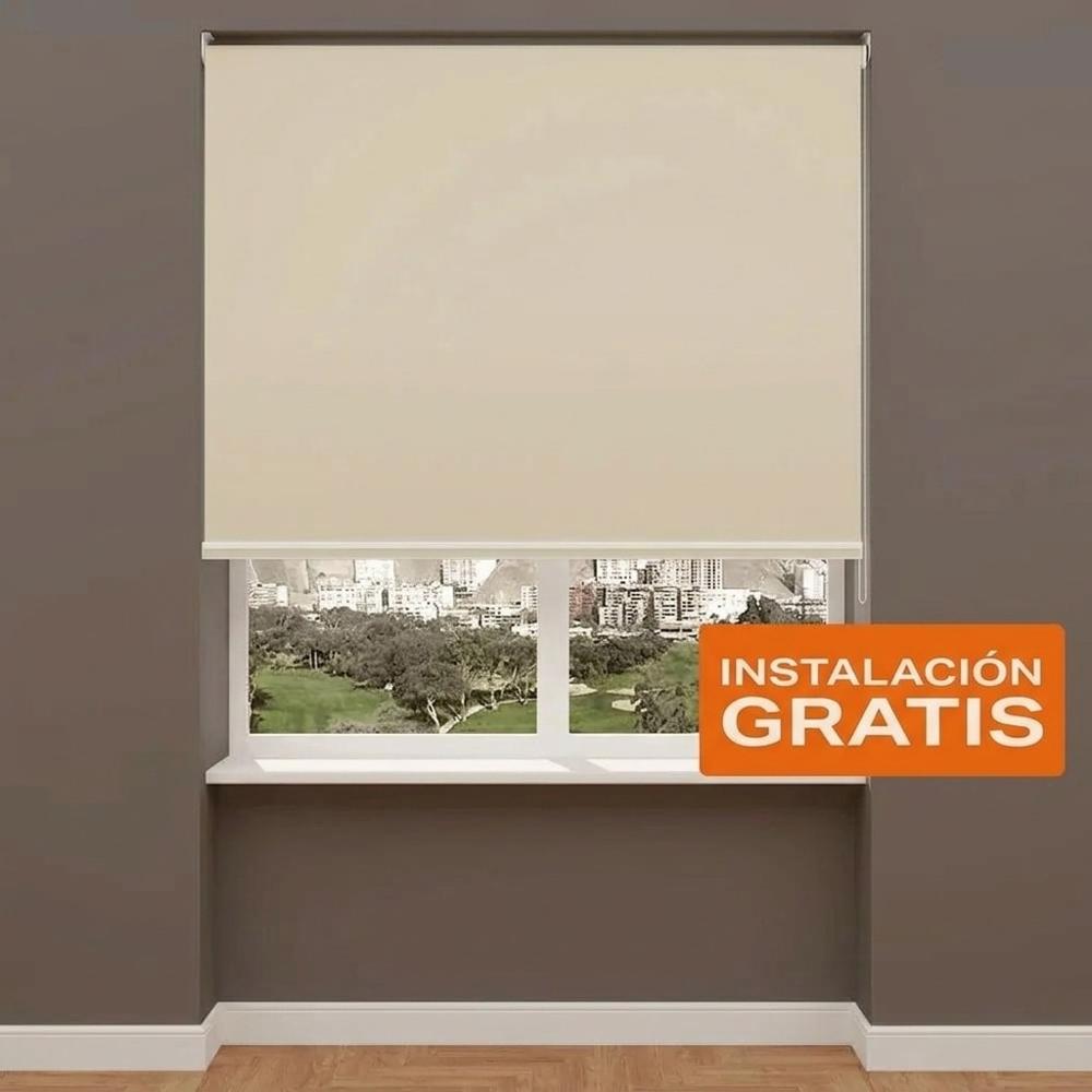 Cortina Roller Blackout Premium Beige 120 x  210 cm - Incluye instalación