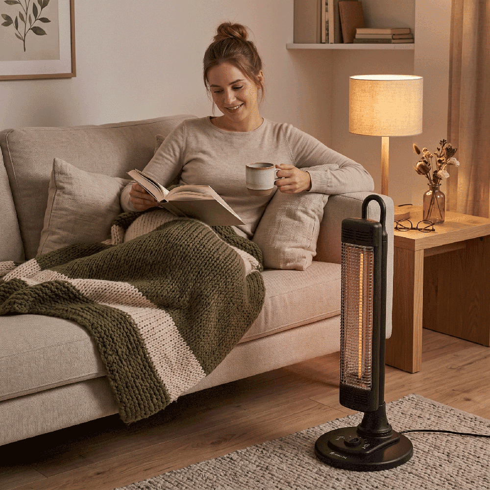 Calefactor Infrarrojo Portátil Eléctrico Wohn-Stil - 1000W Interior y Exterior