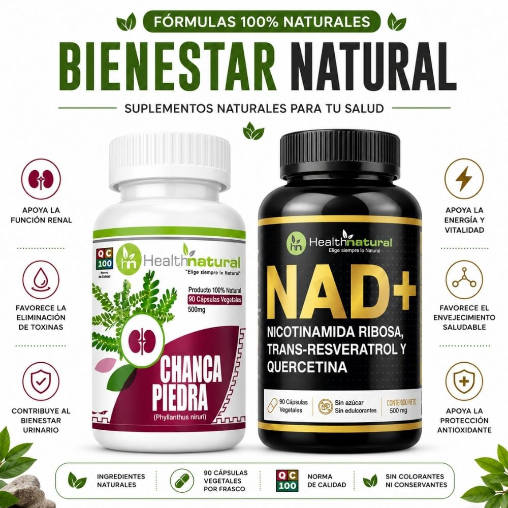 CHANCA PIEDRA HEALTHNATURAL 500MG Y NAD HEALTHNATURAL 500MG