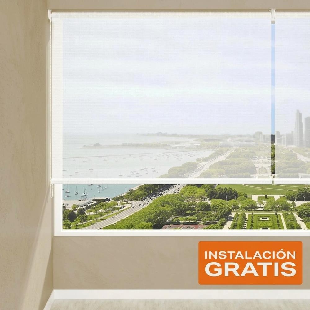 Cortina Roller Screen 5% Blanco 70 x  100 cm - Incluye instalación