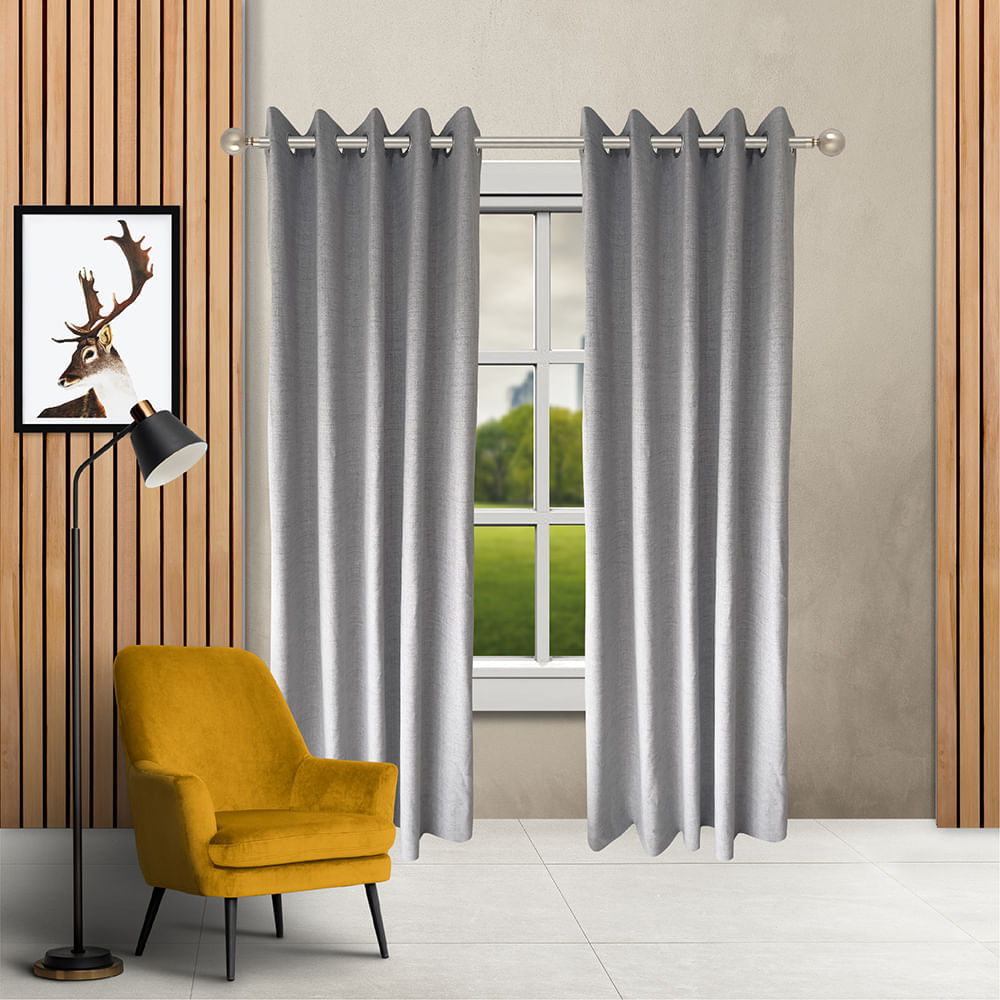 Pack x 2 Cortinas de Lino 1.40 x 2.30 m Gris Orange