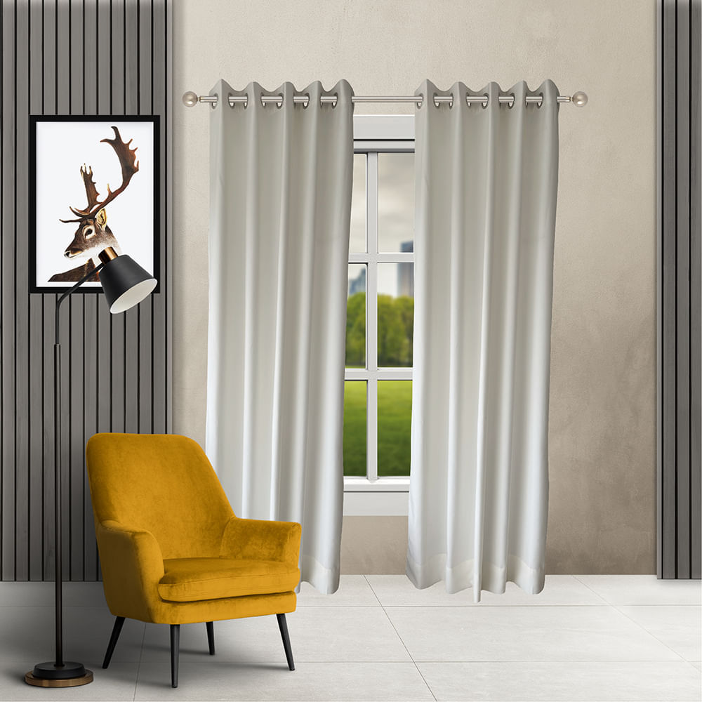 Pack x 2 Cortinas de Lino 1.40 x 2.30 m Beige Orange