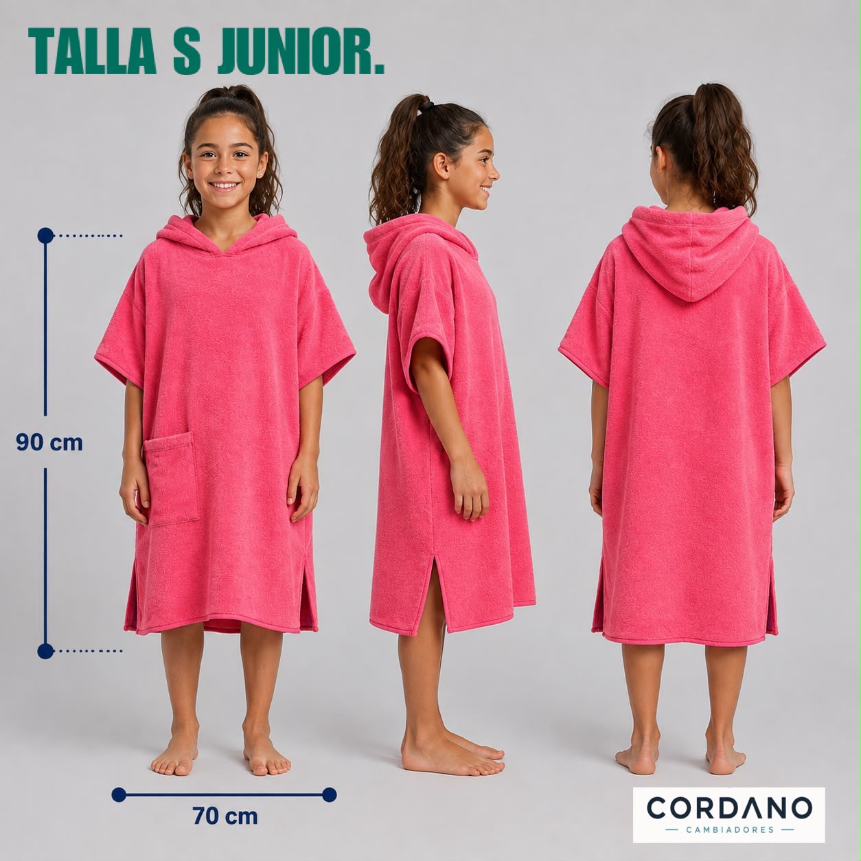 TOALLA CAMBIADOR  9 a 12 años JR S FUCSIA CORDANO