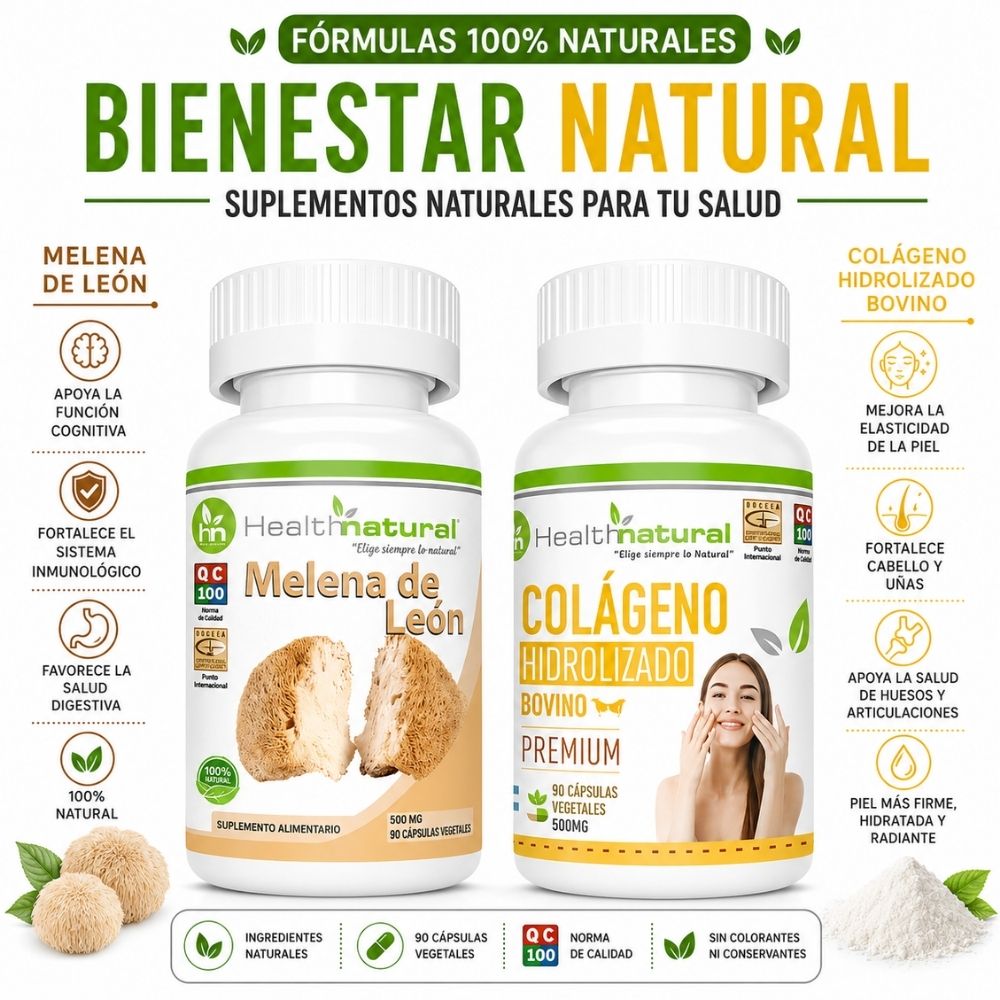 MELENA DE LEÓN HEALTHNATURAL Y COLÁGENO HIDROLIZADO HEALTHNATURAL