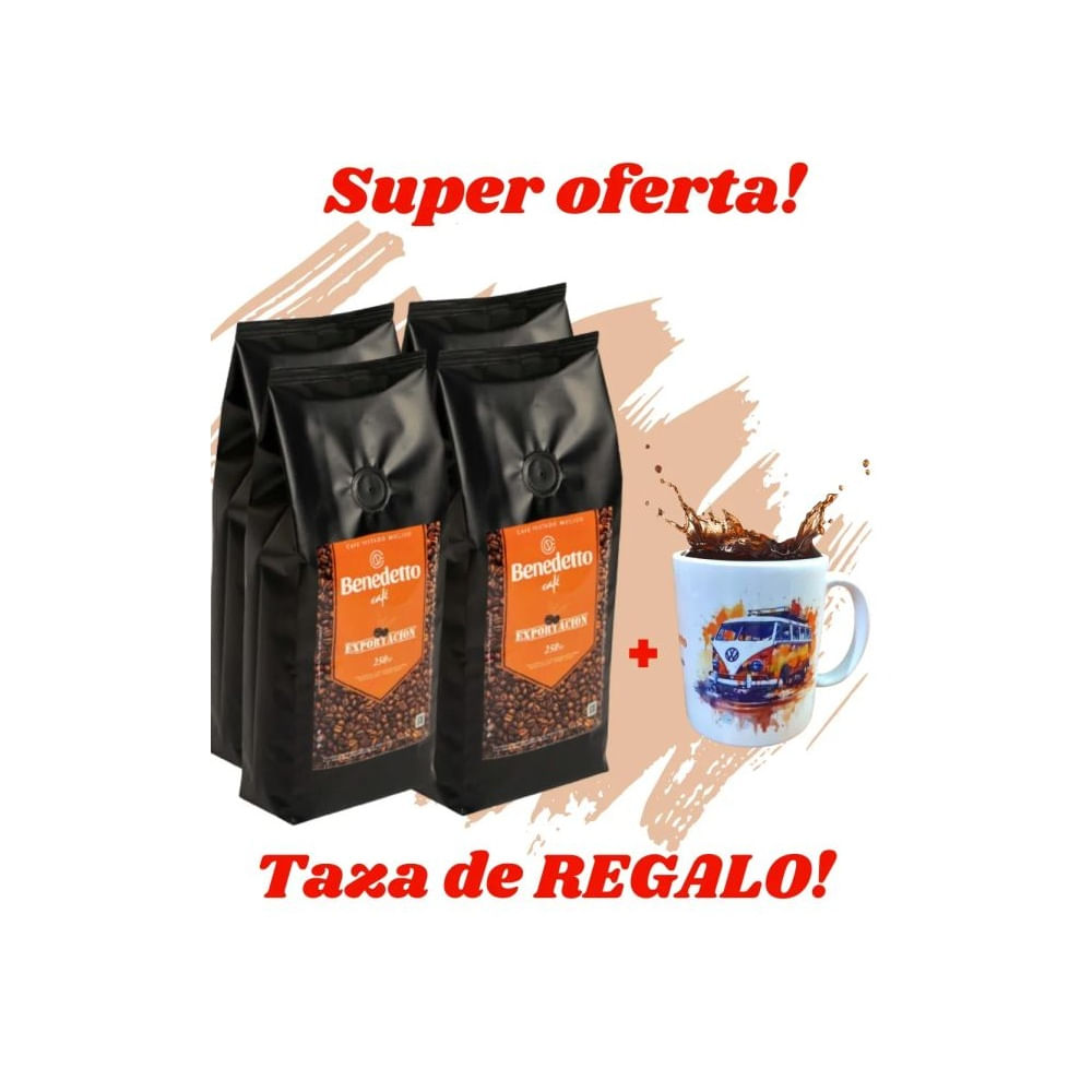 Café Benedetto 4Pack molido + TAZA DE REGALO