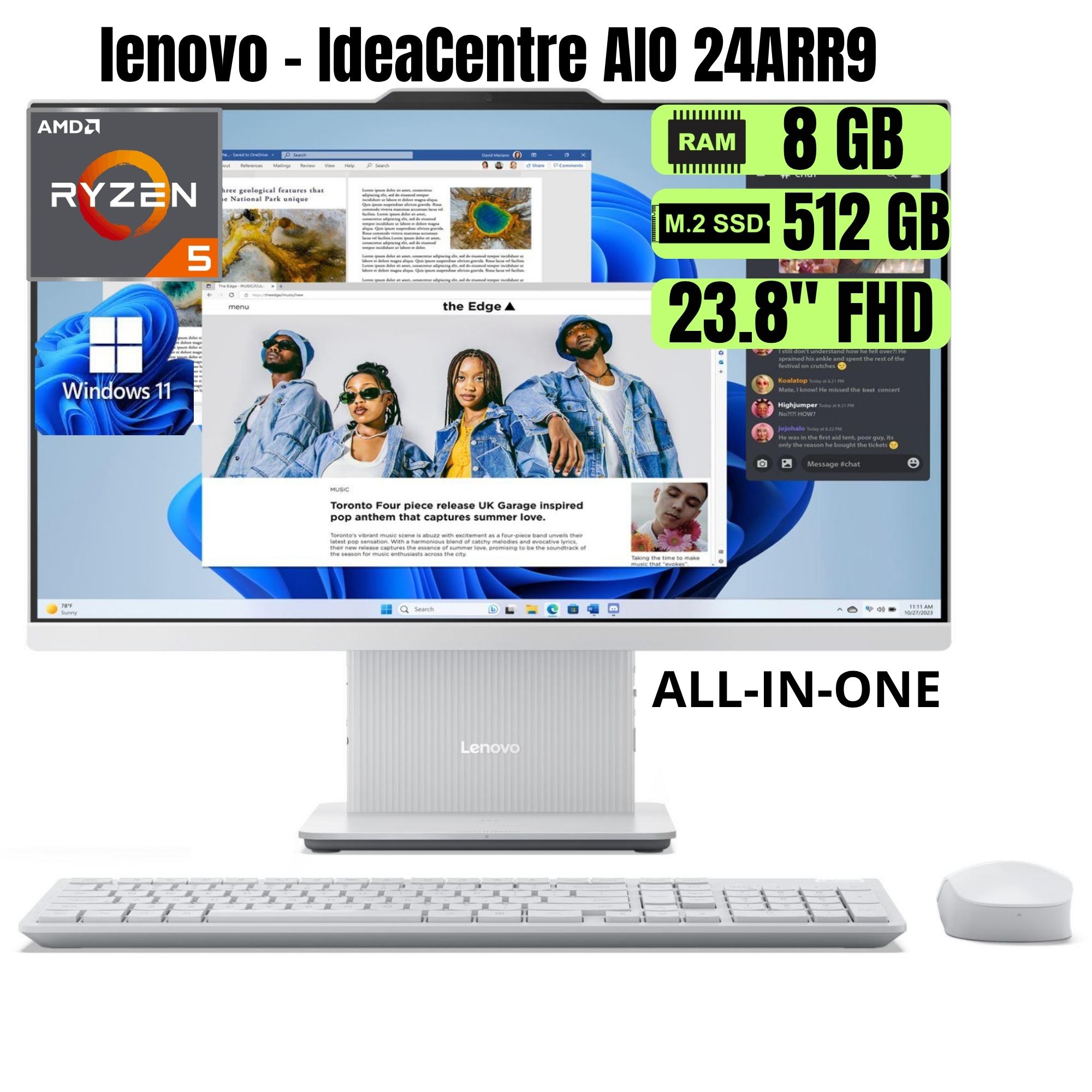 All in one lenovo IdeaCentre AIO 24ARR9  AMD Ryzen 5 7735HS 