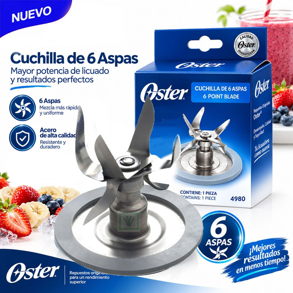 Cuchilla Picahielo 6 aspas con Anilllo de Goma Oster 4980
