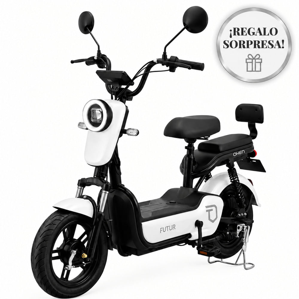 Bicimoto Eléctrica OXEN de Litio 350W Blanco