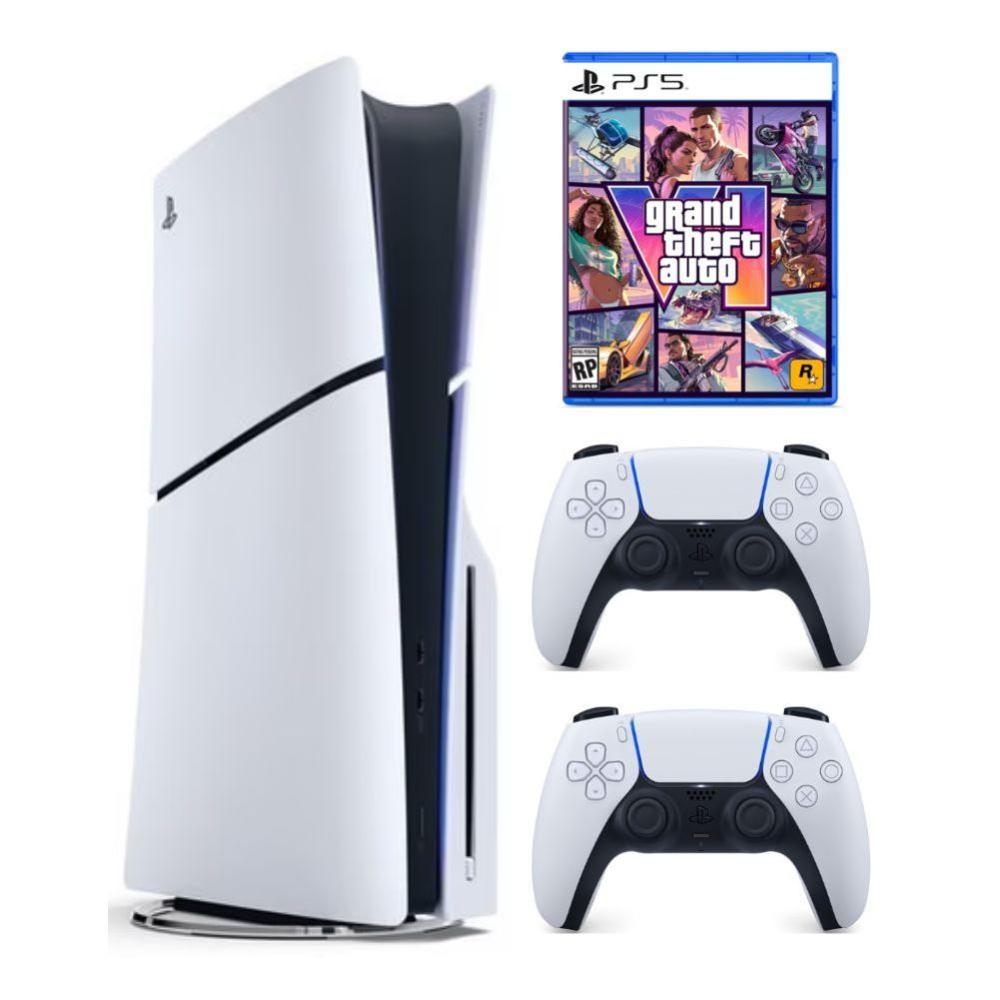 Consola PlayStation 5 Slim Lectora de Discos - Mando Blanco - Grand Theft Auto VI