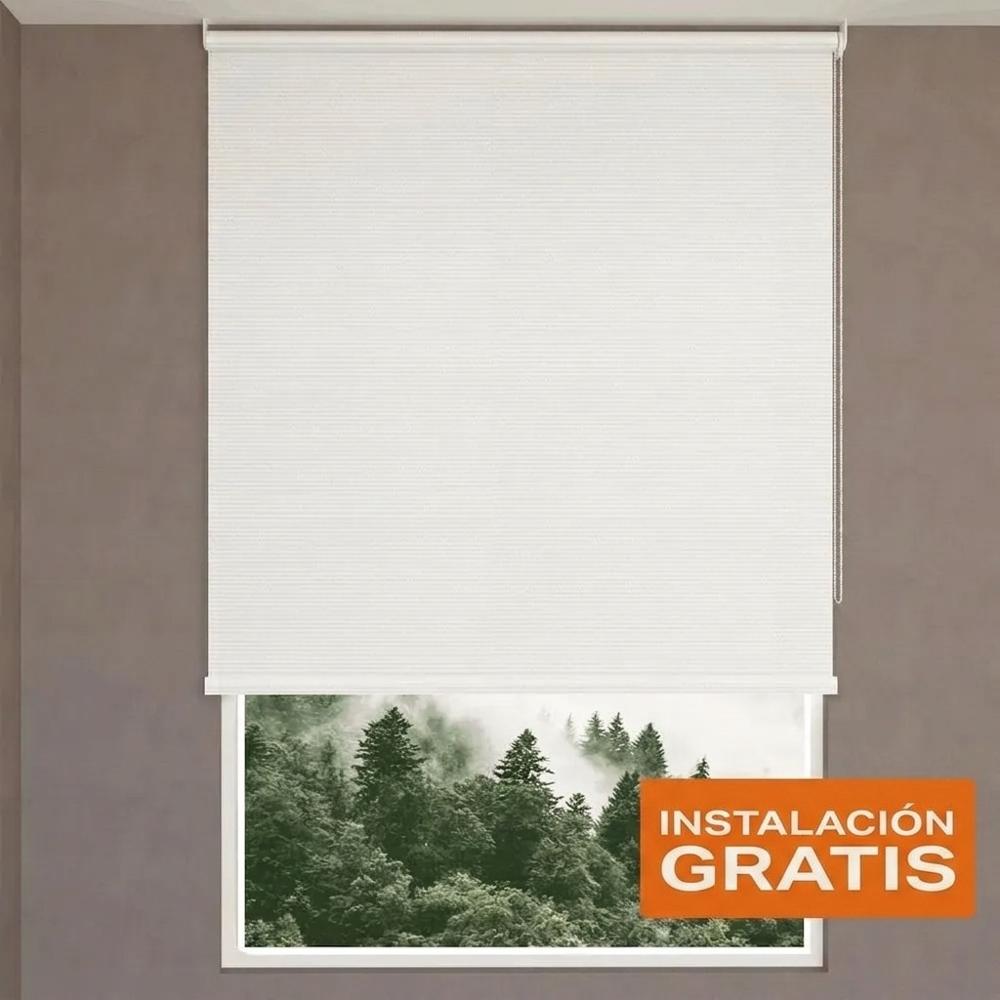 Cortina Roller Blackout Fiber Blanco 150 x  240 cm - Incluye instalación