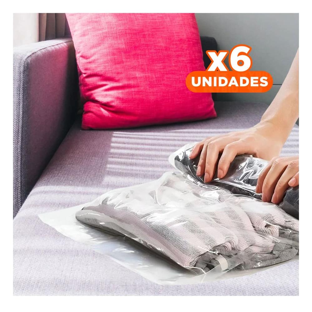 Pack6 Empaque Domestico al Vacio 60cmx80cm Anaranjado para Hogar YPapel Regalo