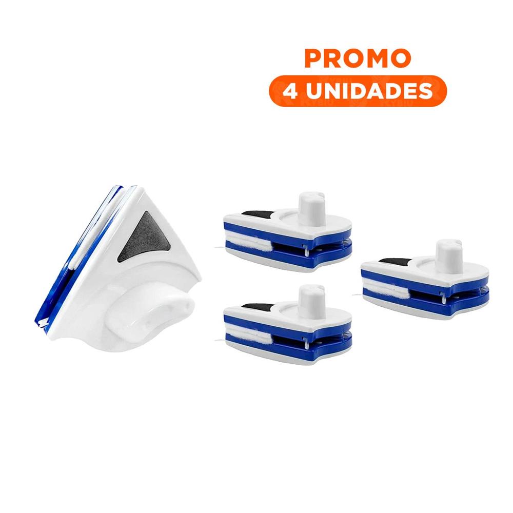 Pack4 Alternativa Vidrios Magnetico Triangular Azul Amarillo para Limpieza YRegalo Sticker