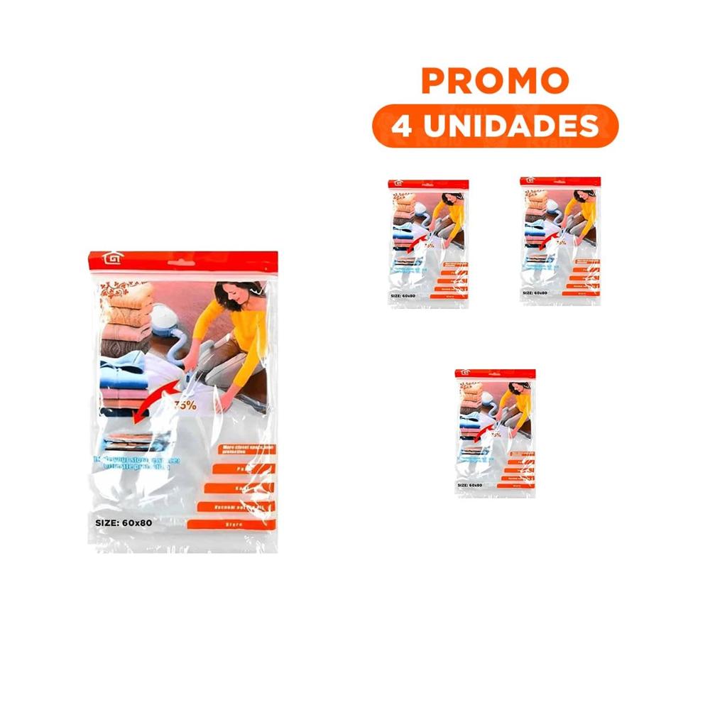 Pack4 Bolsa Domestica al Vacio 60cmx80cm Anaranjado para Organizacion YRegalo Sticker