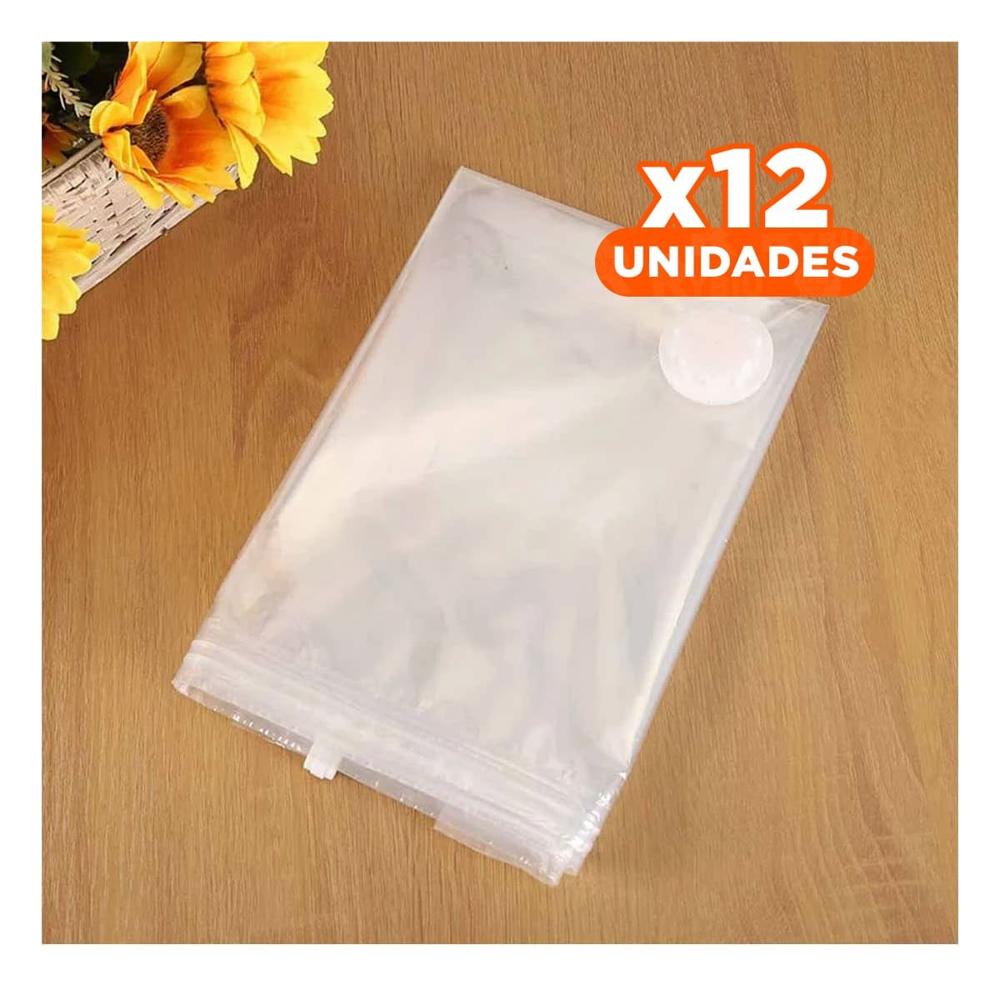 Pack12 Protector al Vacio Hogar 50 x 60 cm Color Anaranjado para Organizacion