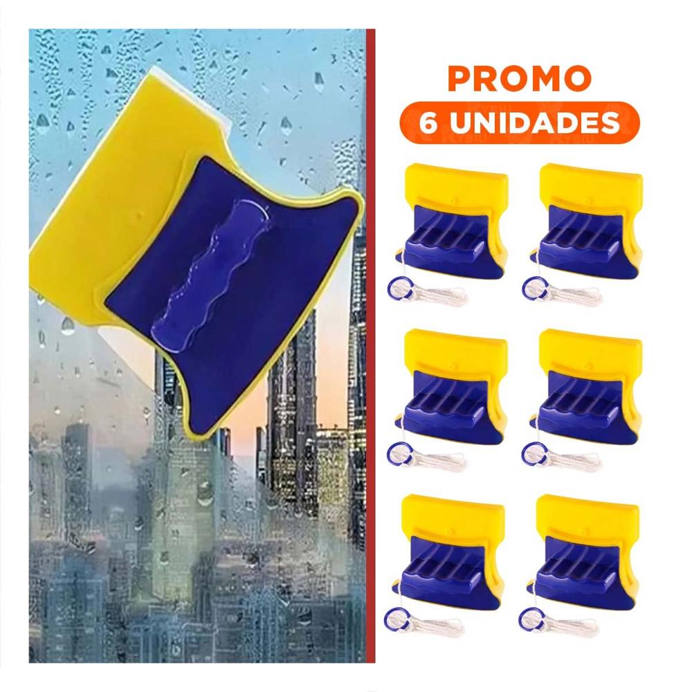 Pack6 Mecanismo Vidrios Magnetico Cuadrado Azul Amarillo para Hogar