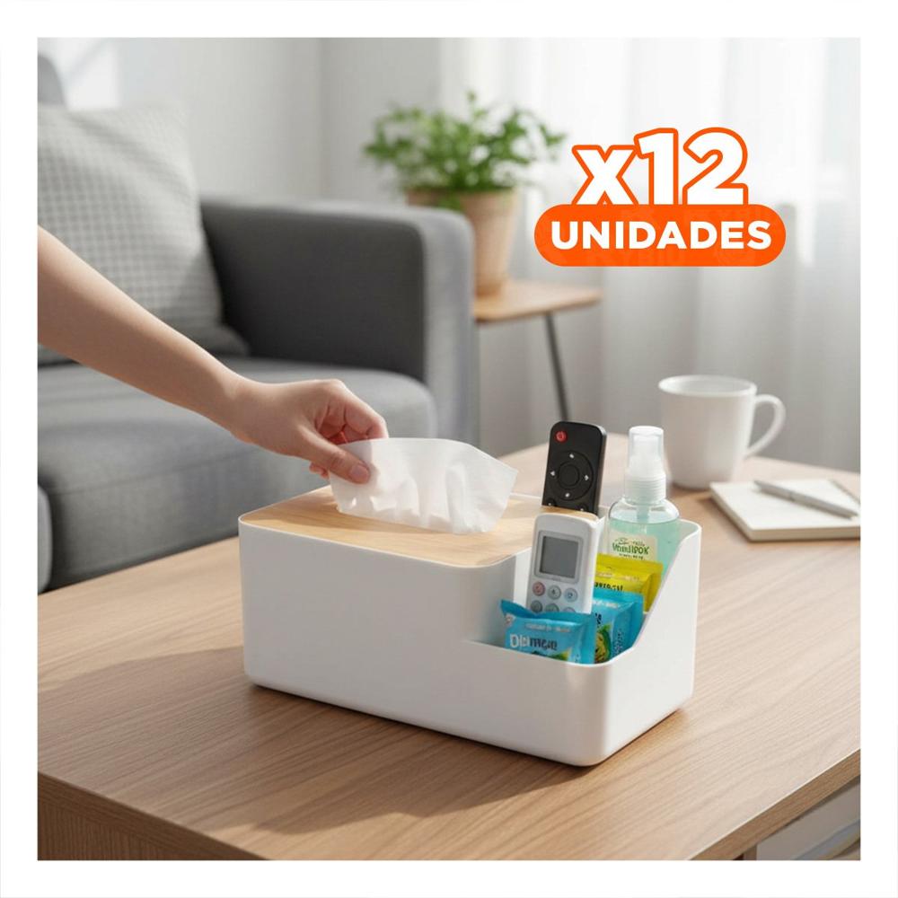 Pack12 Base Multifuncional para Servilletas  Compacta  Segura y Facil Blanco