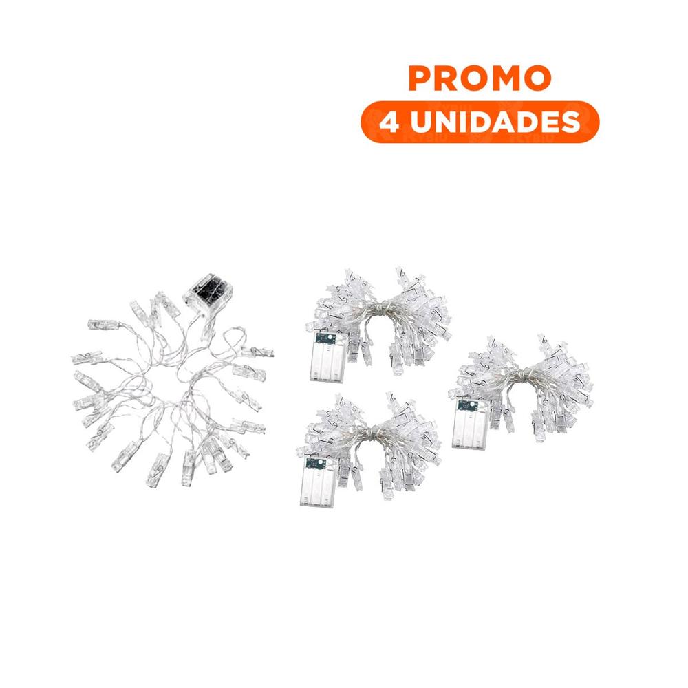 Pack4 Estilo Led Con 20 Clips Para Fotos 3 Metros Multicolor Para Decoracion YRegalo Sticker