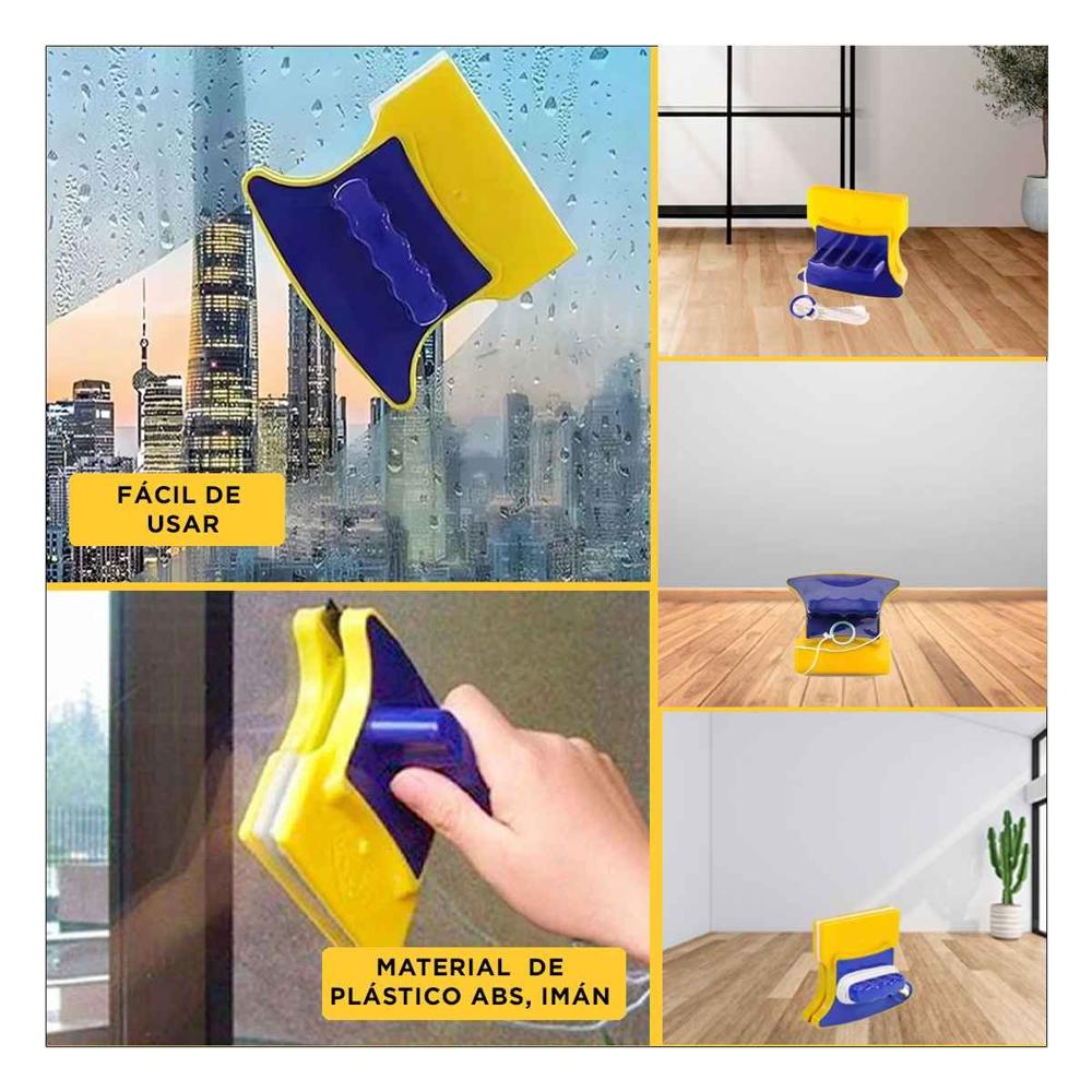 Utensilio Vidrios Magnetico Cuadrado Azul Amarillo para Casa