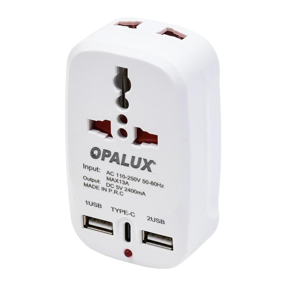Adaptador multiple 2 entradas Tipo A + 1 Tipo C Opalux OP-823AC