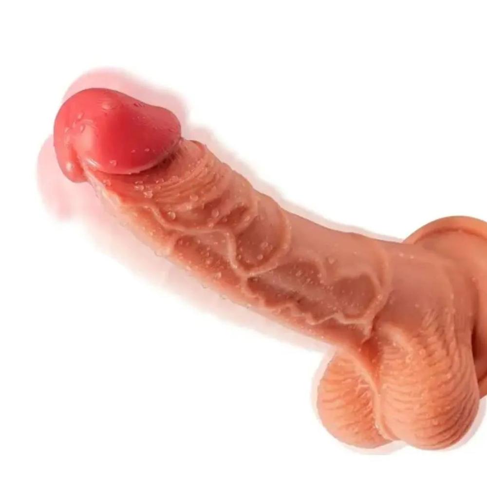 Realista Erecto Con Venas De 21cm Tamaño Ideal Con Ventosa