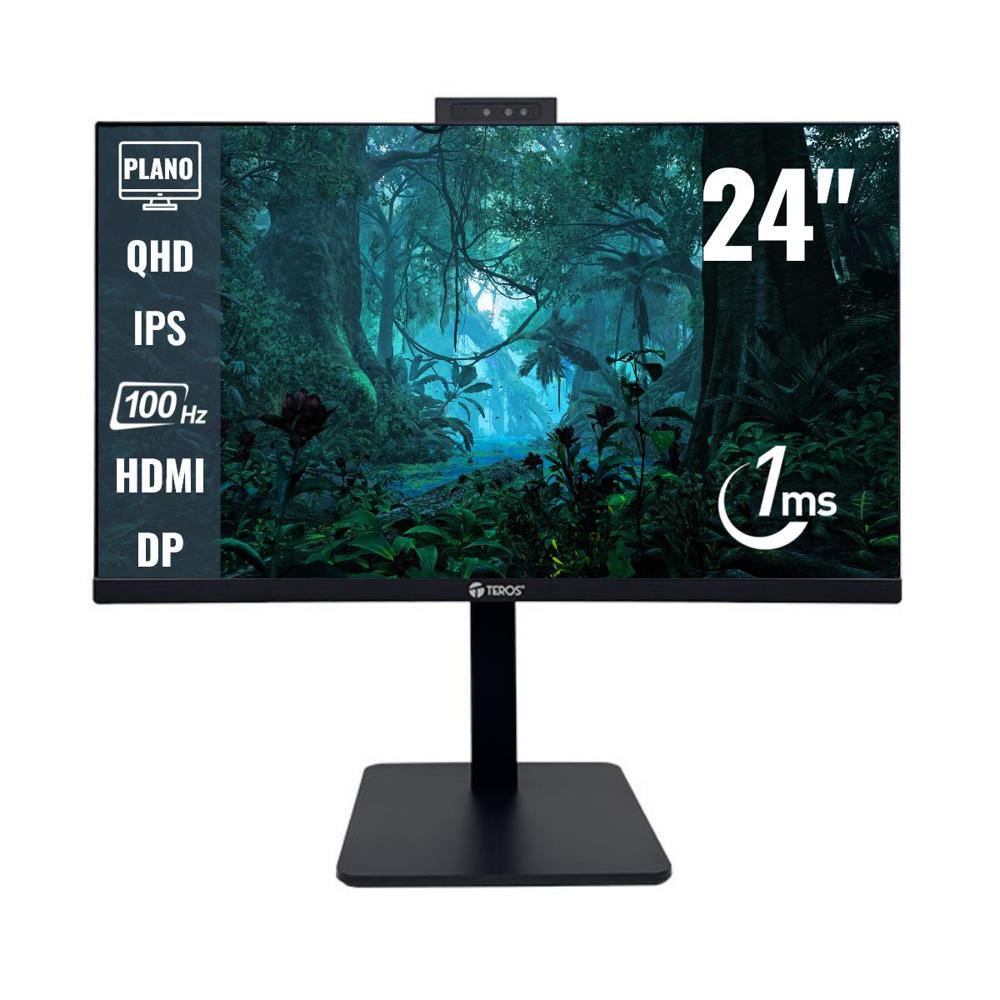 Monitor Teros TE 2416CS 24 QHD 100Hz 1ms Pivot con Altavoces Camara Microfono HDMI DP TE2416CS