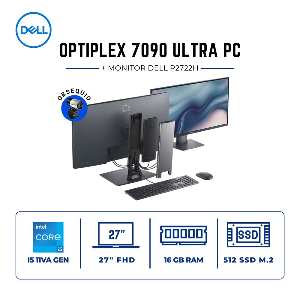 Reacondicionado Dell OptiPlex 7090 Ultra PC y Monitor Dell P2722H 27'
